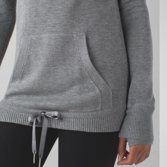 Lululemon Sweet Savasana Hoodie Sweater Cashmere Knit Pullover Pocket Minimal 6 - Picture 9 of 15